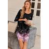 Ekouaer Plus Size Nightgowns for Women Oversized Sleep Shirt Short Sleeve Nightshirt T-Shirt Dress Sleepwear S-5XL(Black Flower)