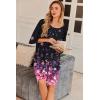 Ekouaer Plus Size Nightgowns for Women Oversized Sleep Shirt Short Sleeve Nightshirt T-Shirt Dress Sleepwear S-5XL(Black Sakura)