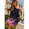 Ekouaer Plus Size Nightgowns for Women Oversized Sleep Shirt Short Sleeve Nightshirt T-Shirt Dress Sleepwear S-5XL(Black Sakura)