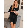 Ekouaer Plus Size Nightgowns for Women Oversized Sleep Shirt Short Sleeve Nightshirt T-Shirt Dress Sleepwear S-5XL(Black Starlight)