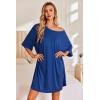 Ekouaer Plus Size Nightgowns for Women Oversized Sleep Shirt Short Sleeve Nightshirt T-Shirt Dress Sleepwear S-5XL(Blue)