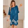 Ekouaer Plus Size Nightgowns for Women Oversized Sleep Shirt Short Sleeve Nightshirt T-Shirt Dress Sleepwear S-5XL(Blue Flower)