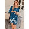 Ekouaer Plus Size Nightgowns for Women Oversized Sleep Shirt Short Sleeve Nightshirt T-Shirt Dress Sleepwear S-5XL(Blue Flower)