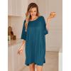 Ekouaer Plus Size Nightgowns for Women Oversized Sleep Shirt Short Sleeve Nightshirt T-Shirt Dress Sleepwear S-5XL(Blue Green)