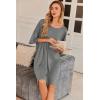 Ekouaer Plus Size Nightgowns for Women Oversized Sleep Shirt Short Sleeve Nightshirt T-Shirt Dress Sleepwear S-5XL(Grey)