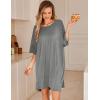 Ekouaer Plus Size Nightgowns for Women Oversized Sleep Shirt Short Sleeve Nightshirt T-Shirt Dress Sleepwear S-5XL(Grey)