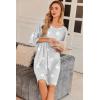 Ekouaer Plus Size Nightgowns for Women Oversized Sleep Shirt Short Sleeve Nightshirt T-Shirt Dress Sleepwear S-5XL(Grey Stars)