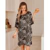 Ekouaer Plus Size Nightgowns for Women Oversized Sleep Shirt Short Sleeve Nightshirt T-Shirt Dress Sleepwear S-5XL(Leopard)