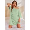 Ekouaer Plus Size Nightgowns for Women Oversized Sleep Shirt Short Sleeve Nightshirt T-Shirt Dress Sleepwear S-5XL(Light Green)