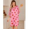 Ekouaer Plus Size Nightgowns for Women Oversized Sleep Shirt Short Sleeve Nightshirt T-Shirt Dress Sleepwear S-5XL(Pink Strawberry)