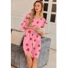 Ekouaer Plus Size Nightgowns for Women Oversized Sleep Shirt Short Sleeve Nightshirt T-Shirt Dress Sleepwear S-5XL(Pink Strawberry)