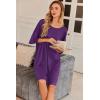 Ekouaer Plus Size Nightgowns for Women Oversized Sleep Shirt Short Sleeve Nightshirt T-Shirt Dress Sleepwear S-5XL(Purple)