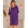 Ekouaer Plus Size Nightgowns for Women Oversized Sleep Shirt Short Sleeve Nightshirt T-Shirt Dress Sleepwear S-5XL(Purple)