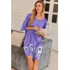 Ekouaer Plus Size Nightgowns for Women Oversized Sleep Shirt Short Sleeve Nightshirt T-Shirt Dress Sleepwear S-5XL(Purple Flower)