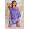 Ekouaer Plus Size Nightgowns for Women Oversized Sleep Shirt Short Sleeve Nightshirt T-Shirt Dress Sleepwear S-5XL(Purple Flower)