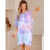 Ekouaer Plus Size Nightgowns for Women Oversized Sleep Shirt Short Sleeve Nightshirt T-Shirt Dress Sleepwear S-5XL(Tie Dye)