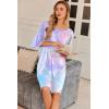 Ekouaer Plus Size Nightgowns for Women Oversized Sleep Shirt Short Sleeve Nightshirt T-Shirt Dress Sleepwear S-5XL(Tie Dye)