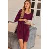 Ekouaer Plus Size Nightgowns for Women Oversized Sleep Shirt Short Sleeve Nightshirt T-Shirt Dress Sleepwear S-5XL(Wine Red)