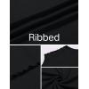 Ekouaer Thermal Turtleneck Shirt Women Ribbed Long Sleeve Mock Neck Tops Slim Fit Lettuce Trim Base Layer(Black)