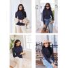 Ekouaer Thermal Turtleneck Shirt Women Ribbed Long Sleeve Mock Neck Tops Slim Fit Lettuce Trim Base Layer(Blue Purple)
