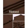 Ekouaer Thermal Turtleneck Shirt Women Ribbed Long Sleeve Mock Neck Tops Slim Fit Lettuce Trim Base Layer(Brown)