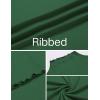 Ekouaer Thermal Turtleneck Shirt Women Ribbed Long Sleeve Mock Neck Tops Slim Fit Lettuce Trim Base Layer(Green)