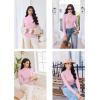 Ekouaer Thermal Turtleneck Shirt Women Ribbed Long Sleeve Mock Neck Tops Slim Fit Lettuce Trim Base Layer(Pink)