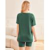 Ekouaer Two Piece Sets for Women Summer Outfits 2026 Lounge Set Crew Neck Tshirts Biker Short Sweatsuit with Pocket(Bright Green)