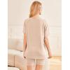 Ekouaer Two Piece Sets for Women Summer Outfits 2026 Lounge Set Crew Neck Tshirts Biker Short Sweatsuit with Pocket(Champagne)