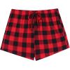 Ekouaer Women Pajama Shorts Comfy Lounge Bottom with Pockets Stretch Strip Sleepwear Drawstring Pj Bottoms Sleep Shorts(Black Red Plaid)