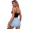 Ekouaer Women Pajama Shorts Comfy Lounge Bottom with Pockets Stretch Strip Sleepwear Drawstring Pj Bottoms Sleep Shorts(Bow Stripe)