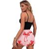 Ekouaer Women Pajama Shorts Comfy Lounge Bottom with Pockets Stretch Strip Sleepwear Drawstring Pj Bottoms Sleep Shorts(Red Bow)