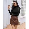 Ekouaer Women Turtleneck Tops Ribbed Long Sleeve Shirts Fall Fashion Base Layer Thermal Winter Clothes(Black)