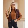 Ekouaer Women Turtleneck Tops Ribbed Long Sleeve Shirts Fall Fashion Base Layer Thermal Winter Clothes(Brown)