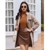 Ekouaer Women Turtleneck Tops Ribbed Long Sleeve Shirts Fall Fashion Base Layer Thermal Winter Clothes(Brown)