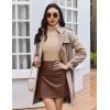 Ekouaer Women Turtleneck Tops Ribbed Long Sleeve Shirts Fall Fashion Base Layer Thermal Winter Clothes(Cream)
