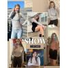 Ekouaer Women Turtleneck Tops Ribbed Long Sleeve Shirts Fall Fashion Base Layer Thermal Winter Clothes(Cream)