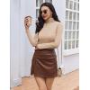 Ekouaer Women Turtleneck Tops Ribbed Long Sleeve Shirts Fall Fashion Base Layer Thermal Winter Clothes(Cream)