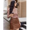 Ekouaer Women Turtleneck Tops Ribbed Long Sleeve Shirts Fall Fashion Base Layer Thermal Winter Clothes(Dirty Pink)
