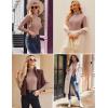 Ekouaer Women Turtleneck Tops Ribbed Long Sleeve Shirts Fall Fashion Base Layer Thermal Winter Clothes(Dirty Pink)