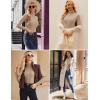 Ekouaer Women Turtleneck Tops Ribbed Long Sleeve Shirts Fall Fashion Base Layer Thermal Winter Clothes(Khaki)