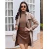 Ekouaer Women Turtleneck Tops Ribbed Long Sleeve Shirts Fall Fashion Base Layer Thermal Winter Clothes(Mocha)