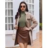 Ekouaer Women Turtleneck Tops Ribbed Long Sleeve Shirts Fall Fashion Base Layer Thermal Winter Clothes(Olive)