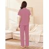 Ekouaer Women’s 100% Cotton Pajamas Set Short Sleeve Button Down Pjs 2 Piece Soft Sleepwear with Long Pants Lounge Set(Dusty Rose)