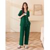 Ekouaer Women’s 100% Cotton Pajamas Set Short Sleeve Button Down Pjs 2 Piece Soft Sleepwear with Long Pants Lounge Set(Green)