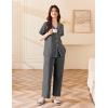 Ekouaer Women’s 100% Cotton Pajamas Set Short Sleeve Button Down Pjs 2 Piece Soft Sleepwear with Long Pants Lounge Set(Grey)