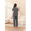 Ekouaer Women’s 100% Cotton Pajamas Set Short Sleeve Button Down Pjs 2 Piece Soft Sleepwear with Long Pants Lounge Set(Grey)