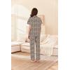 Ekouaer Women’s 100% Cotton Pajamas Set Short Sleeve Button Down Pjs 2 Piece Soft Sleepwear with Long Pants Lounge Set(Leopard)