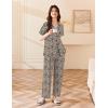 Ekouaer Women’s 100% Cotton Pajamas Set Short Sleeve Button Down Pjs 2 Piece Soft Sleepwear with Long Pants Lounge Set(Leopard)