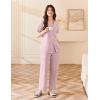 Ekouaer Women’s 100% Cotton Pajamas Set Short Sleeve Button Down Pjs 2 Piece Soft Sleepwear with Long Pants Lounge Set(Pink)